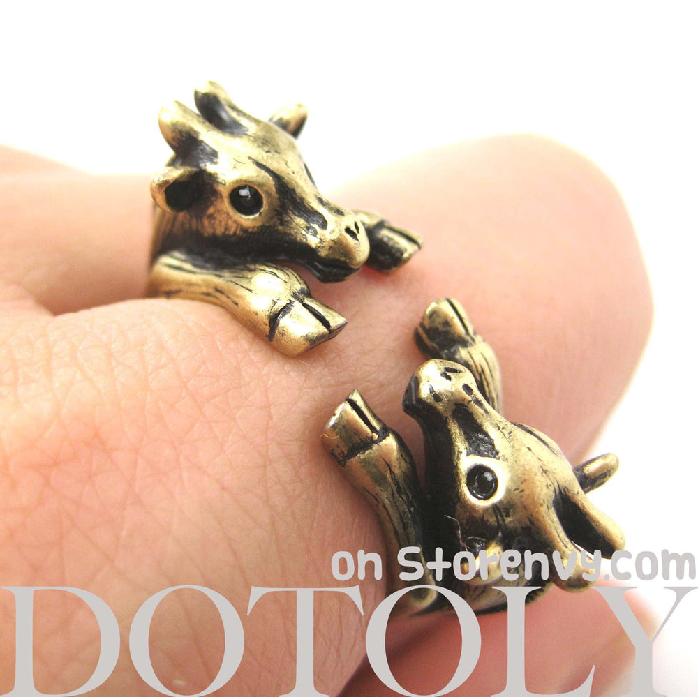 double-giraffe-animal-ring-bronze-dotoly