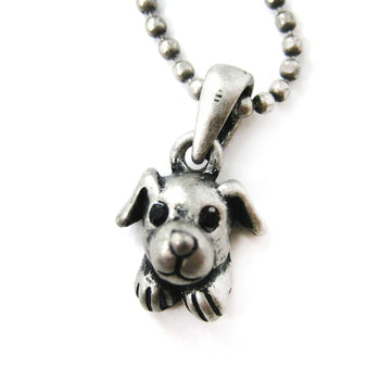 Puppy Dog Adorable Animal Charm Necklace in Silver | Animal Jewelry | DOTOLY