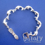 A Pod of Dolphins Shaped Charm Bracelet with Magnetic Clasp | DOTOLY