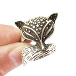 Abstract Fox Face Shaped Animal Wrap Around Ring in Silver | US Size 5 Only | DOTOLY