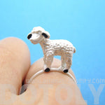 Adorable 3D Baby Lamb Sheep Shaped Animal Ring in Silver | DOTOLY