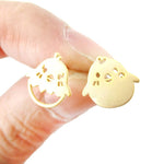 Adorable Baby Boy and Girl Chick Bird Shaped Animal Inspired Stud Earrings in Gold | DOTOLY