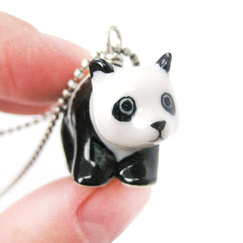 Adorable Baby Panda Bear Porcelain Ceramic Animal Pendant Necklace | Handmade | DOTOLY