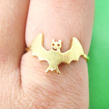 Adorable Bat Shaped Animal Themed Ring in Gold Size 6 | DOTOLY | DOTOLY