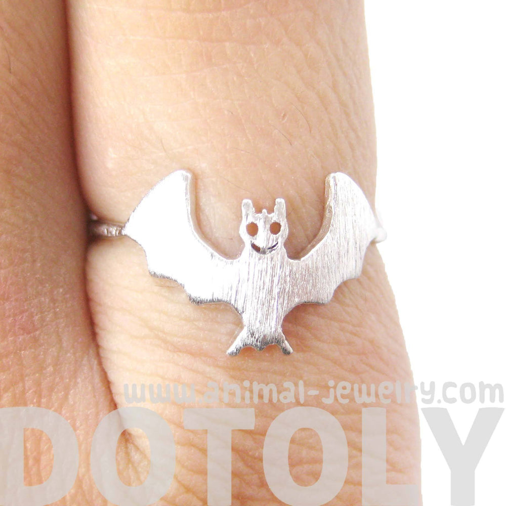 Adorable Bat Shaped Animal Themed Ring in Silver Size 6 | DOTOLY | DOTOLY