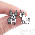 Adorable Boston Terrier and Bull Terrier Shaped Stud Earrings | Animal Jewelry | DOTOLY