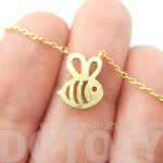 Adorable Bumble Bee Insect Shaped Charm Necklace in Gold | Animal Jewelry | DOTOLY