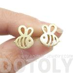 Adorable Bumble Bee Insect Shaped Stud Earrings in Gold | Animal Jewelry | DOTOLY
