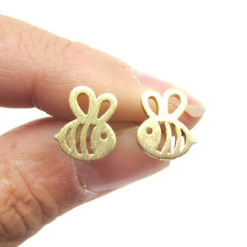 Adorable Bumble Bee Insect Shaped Stud Earrings in Gold | Animal Jewelry | DOTOLY