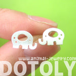 Adorable Elephant Silhouette Shaped Stud Earrings in Silver | Allergy Free | DOTOLY