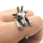 Adorable Giraffe Shaped Animal Wrap Ring in Silver | US Sizes 7 to 9 | DOTOLY