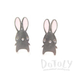 Adorable Little Cartoon Bunny Rabbit Shaped Stud Earrings in Silver | DOTOLY | DOTOLY