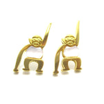 Adorable Monkey Chimpanzee Animal Themed Stud Earrings in Gold | DOTOLY | DOTOLY