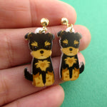 Adorable Norwich Terrier Puppy Shaped Stud Drop Earrings for Dog Lovers