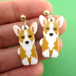 Adorable Pembroke Welsh Corgi Puppy Shaped Stud Drop Earrings for Dog Lovers