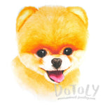 Adorable Pomeranian Puppy Face Graphic Print T-Shirt in White | DOTOLY | DOTOLY
