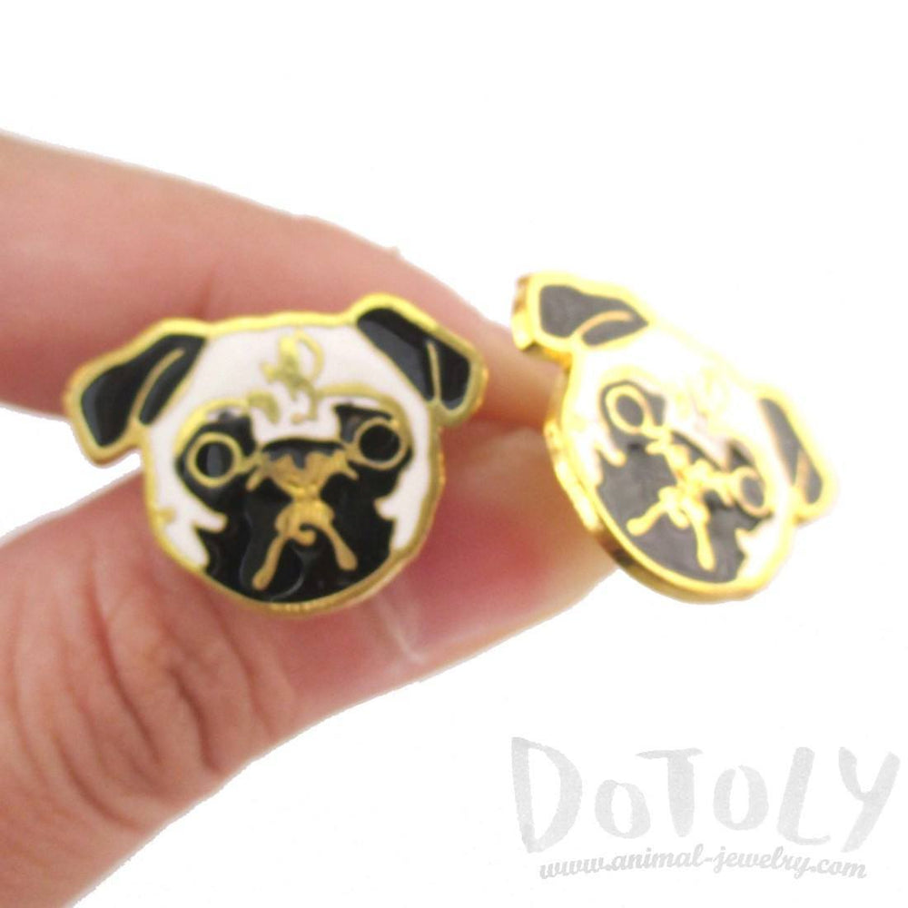 Adorable Pug Puppy Dog Face Shaped Stud Earrings | Limited Edition | DOTOLY