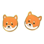 Adorable Shiba Inu Puppy Dog Face Shaped Stud Earrings | Limited Edition | DOTOLY
