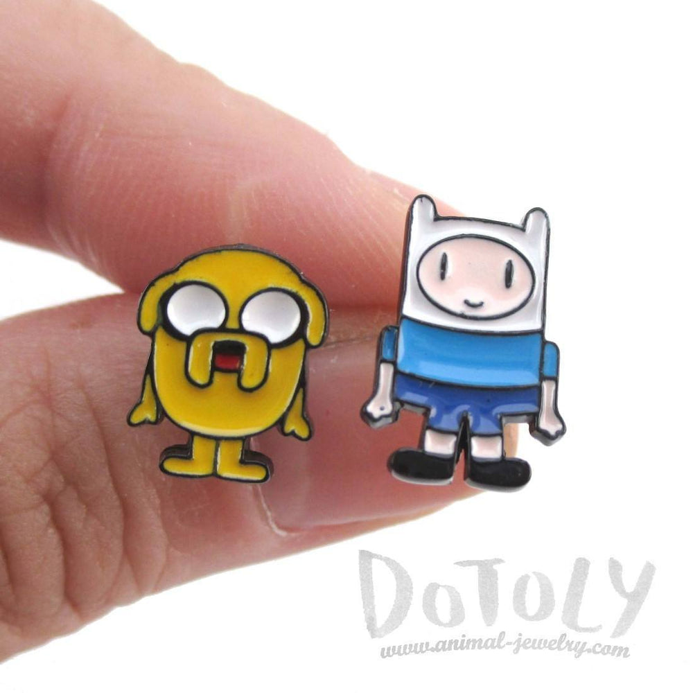 Adventure Time Finn and Jake The Dog Shaped Stud Earrings | DOTOLY