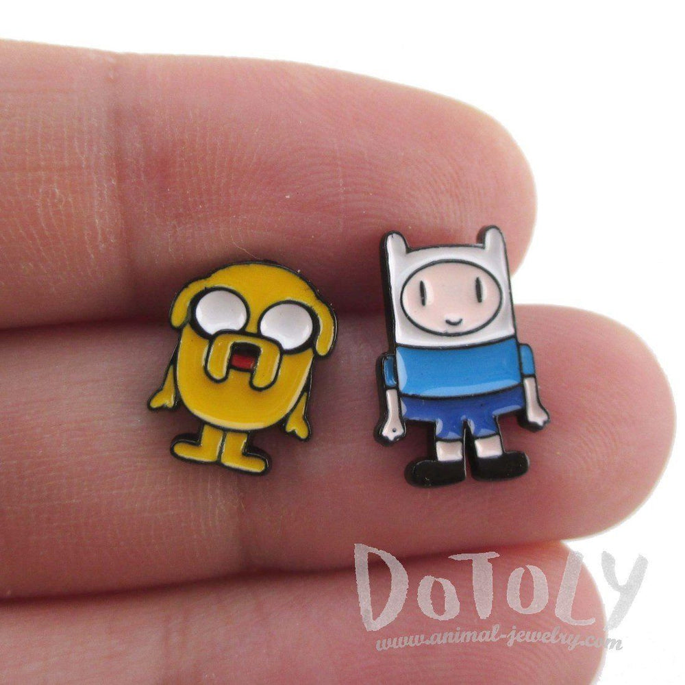 Adventure Time Finn and Jake The Dog Shaped Stud Earrings | DOTOLY