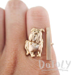 American Bulldog Shaped Animal Inspired Ring in Rose Gold | DOTOLY