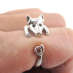 Shiny Silver Enamel Animal Rings made in the shape of a Piglet with Curly Tail Farm Animals