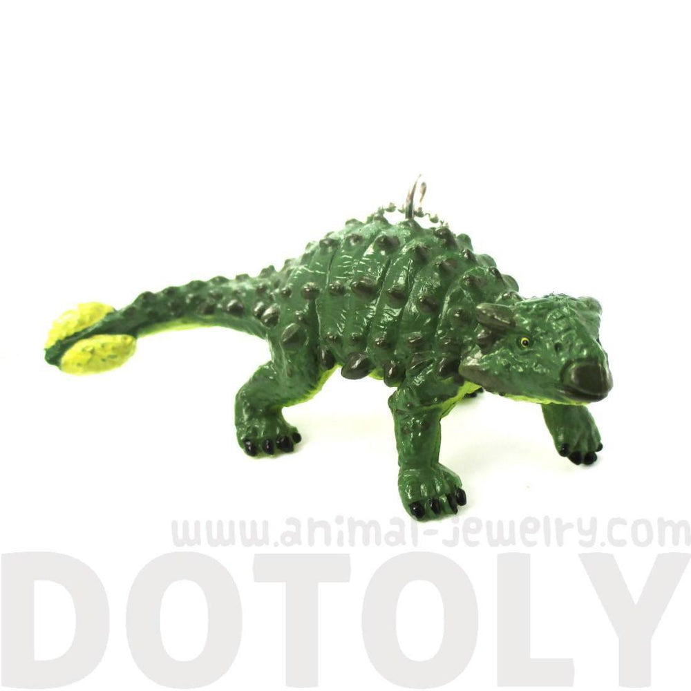 Armored Dinosaur Euoplocephalus Shaped Pendant Necklace in Green | Animal Jewelry | DOTOLY