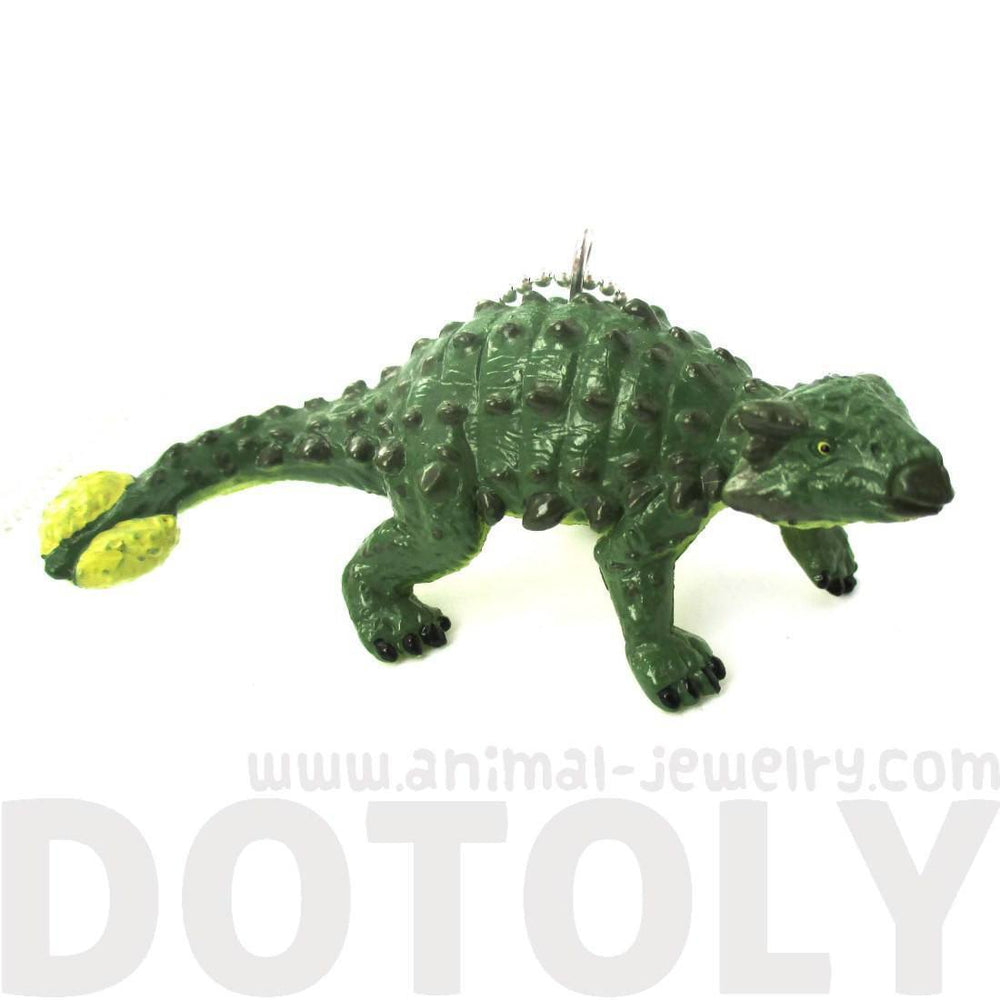 Armored Dinosaur Euoplocephalus Shaped Pendant Necklace in Green | Animal Jewelry | DOTOLY