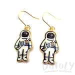 Astronaut Illustration Shaped Dangle Earrings | Space Themed Jewelry | DOTOLY