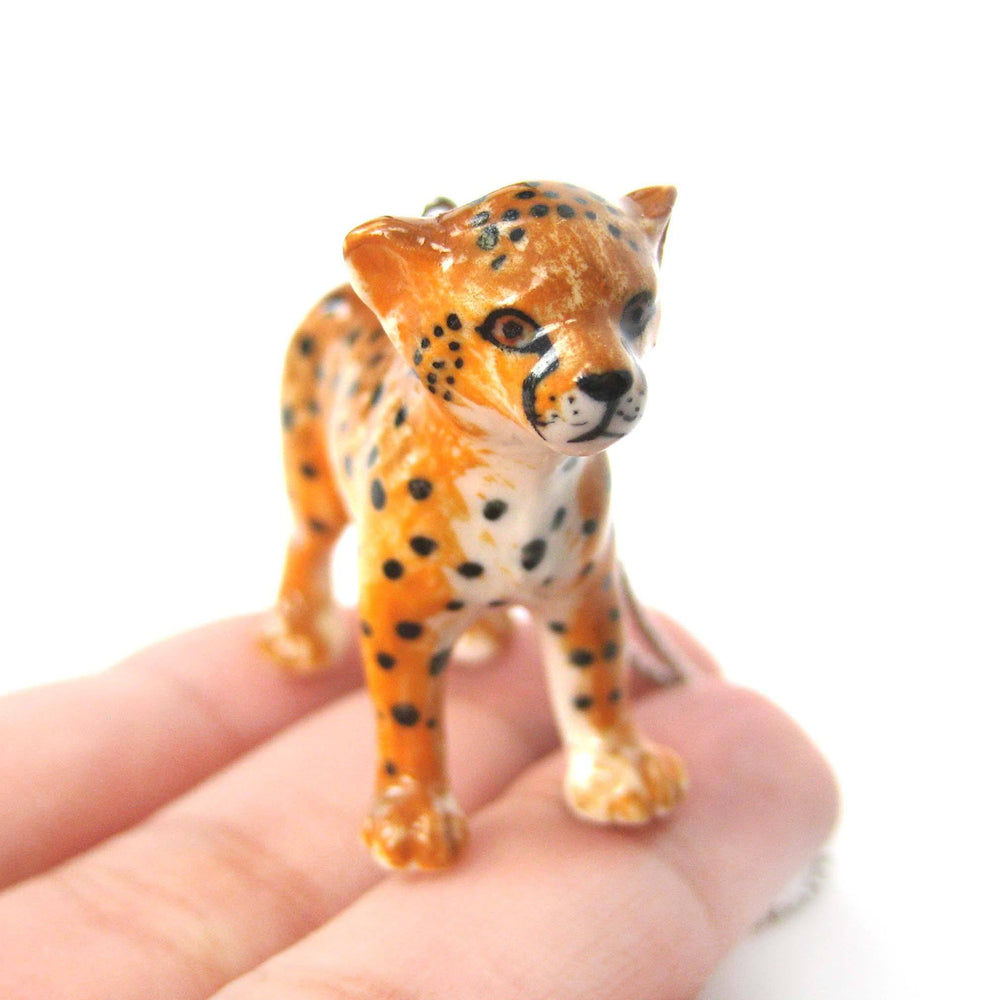 Baby Cheetah Leopard Porcelain Ceramic Animal Pendant Necklace | Handmade | DOTOLY