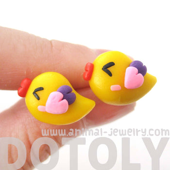 Baby Chicken Bird Shaped Animal Themed Polymer Clay Stud Earrings | DOTOLY | DOTOLY