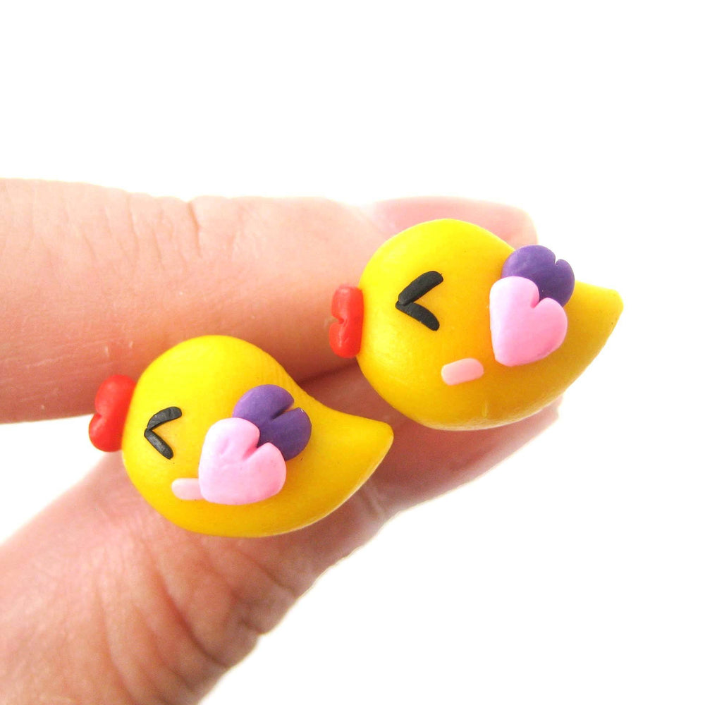 Baby Chicken Bird Shaped Animal Themed Polymer Clay Stud Earrings | DOTOLY | DOTOLY