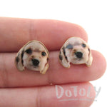 Baby Golden Retriever Puppy Photo Print Shaped Stud Earrings | DOTOLY