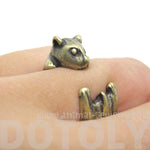 Baby Hamster Guinea Pig Gerbil Shaped Animal Wrap Ring in Brass | US Sizes 3 to 6.5 | DOTOLY