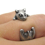 Baby Hamster Guinea Pig Gerbil Shaped Animal Wrap Ring in Silver | US Sizes 3 to 6.5 | DOTOLY