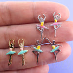 Ballerina Ballet Dancer Girl Silhouette Shaped Stud Earrings | DOTOLY