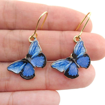Beautiful Blue Morpho Butterfly Shaped Dangle Earrings | DOTOLY | DOTOLY
