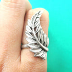 Beautiful Leaf Wrapped Around Your Finger Shaped Floral Ring in Silver | DOTOLY | DOTOLY