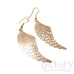 Bird Wings Feather Shaped Dangle Earrings in Gold | DOTOLY | DOTOLY