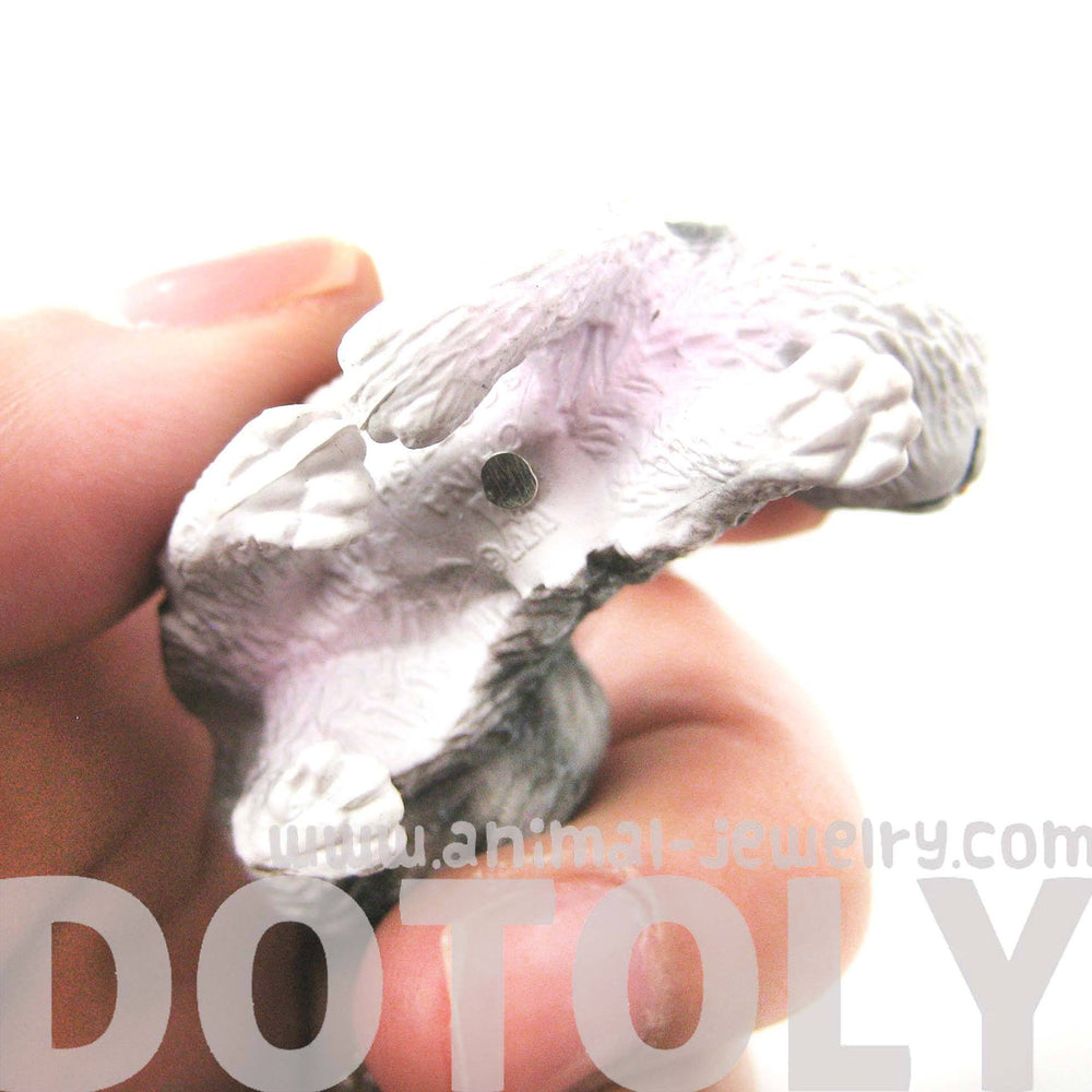 Black and White Tabby Kitty Cat Animal Plastic Pendant Necklace | Animal Jewelry | DOTOLY