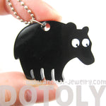 Black Bear Silhouette Shaped Pendant Necklace in Acrylic | Animal Jewelry | DOTOLY