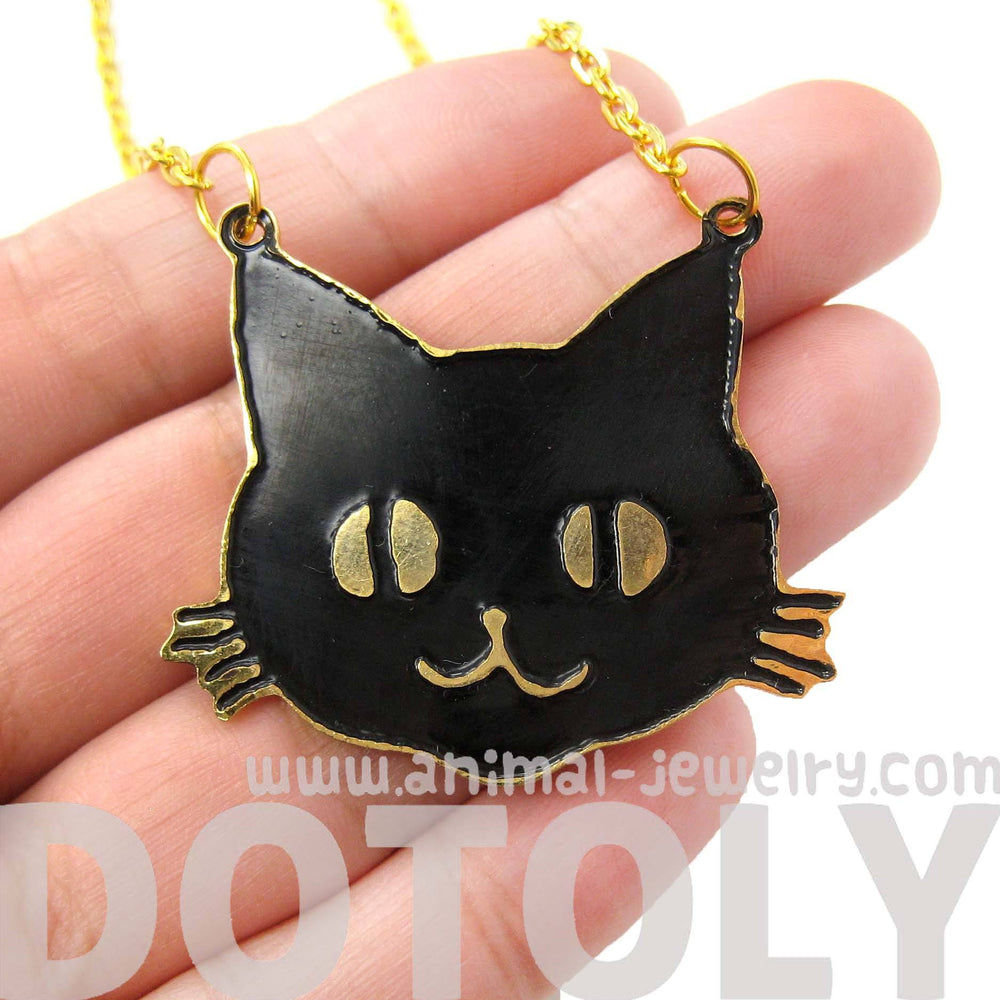 Black Kitty Cat Shaped Animal Pendant Necklace | Limited Edition | DOTOLY