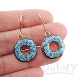 Blue Handmade Donut Shaped Dangle Earrings | Food Themed Jewelry | DOTOLY