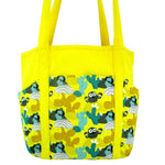 Large Shoulder Tote Diaper Bag with Bright Yellow Desert Cactus Print
