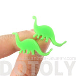 Brontosaurus Silhouette Dinosaur Shaped Laser Cut Stud Earrings in Green | DOTOLY
