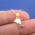 Cartoon Bottlenose Dolphin Shaped Aquatic Mammal Charm Necklace