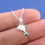 Cartoon Bottlenose Dolphin Shaped Aquatic Mammal Charm Necklace