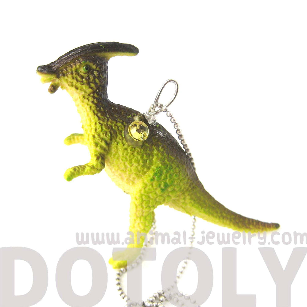 Charonosaurus Dinosaur Shaped Pendant Necklace in Green | Animal Jewelry | DOTOLY