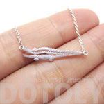 Minimal Crocodile Alligator Shaped Charm Necklace in Silver | DOTOLY | DOTOLY
