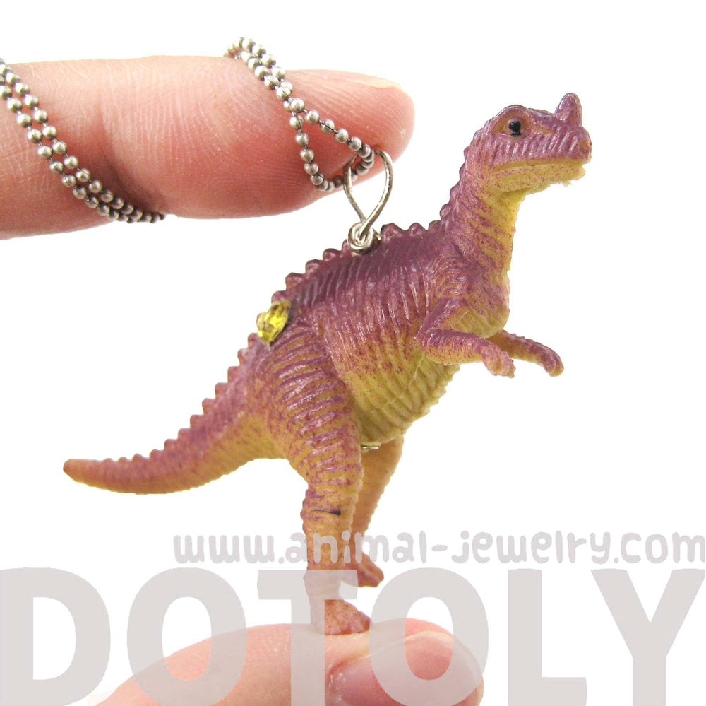 Classic Dinosaur With Horn Figurine Pendant Necklace | Animal Jewelry | DOTOLY